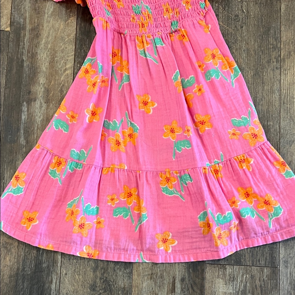 Old Navy Bright Pink Floral Kids Dress - Picture 5 of 8